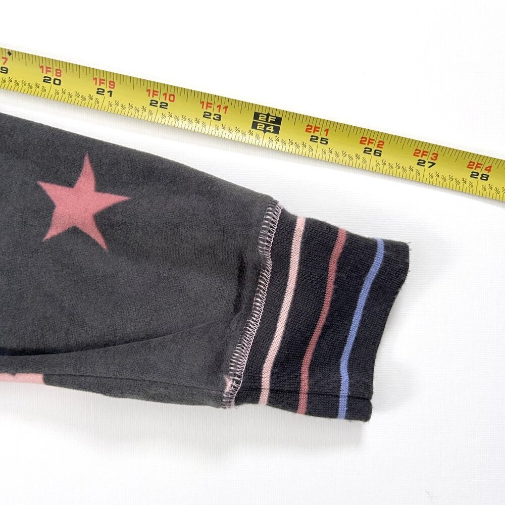 PJ Salvage Silky Velour Star Pajama Top XS Charcoal Gray Soft Luxe Sleep Lounge - Picture 6 of 9